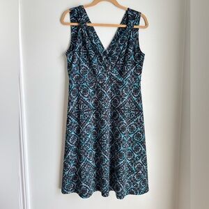 Merona Teal and Black Midi Dress